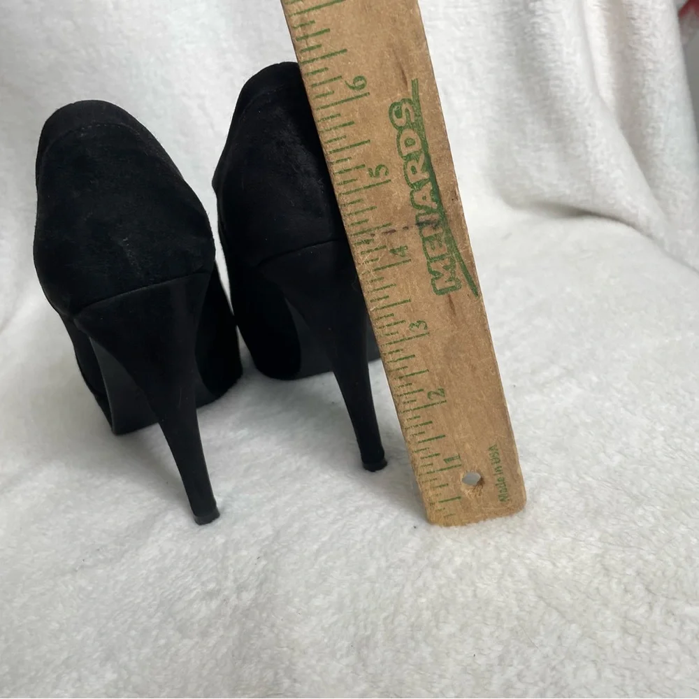 Stuart‎ Weitzman Hold Me Black Suede Platform Stiletto Ankle Bootie Size 6.5 M